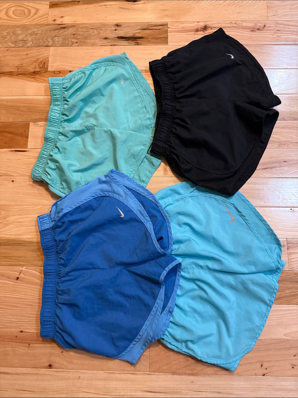 Lot of Running Shorts - Black, Royal Blue, Teal & Aqua
